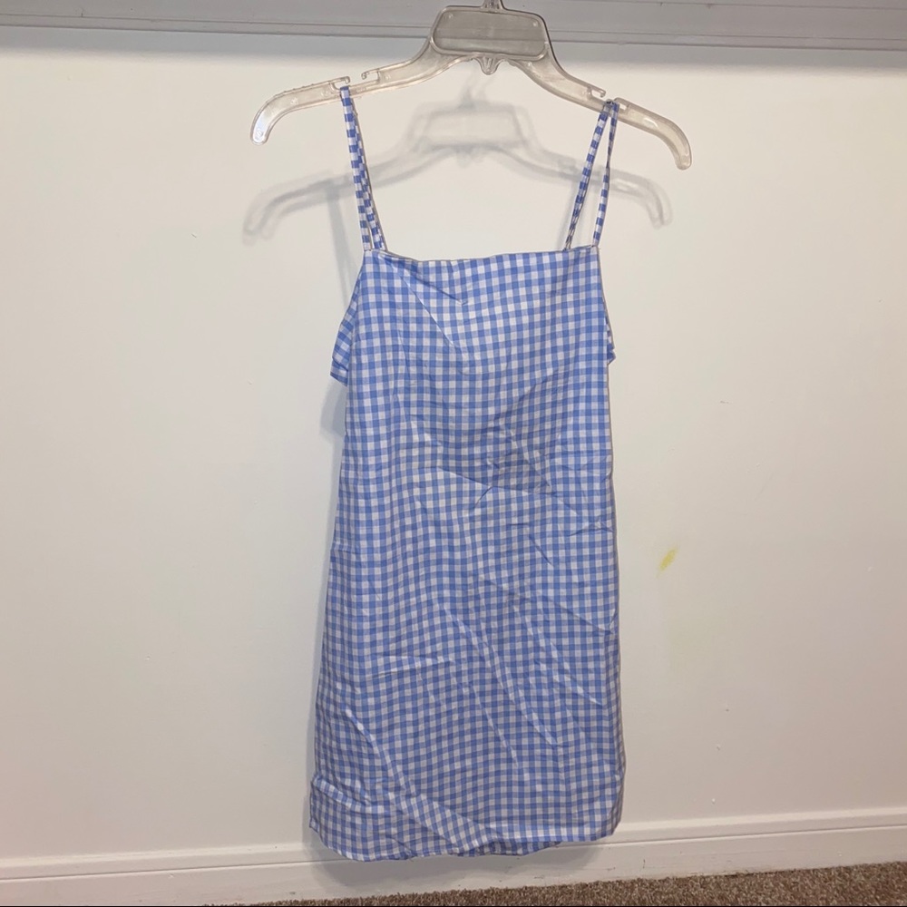 Blue and White Checkered Dress